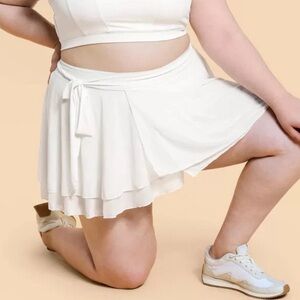 Blogilates cream dance studio wrap skort NWT 1x